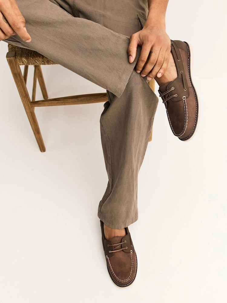 Tan Brown Coastal Boat Shoes image 7