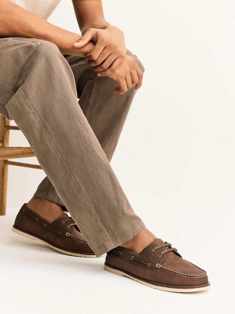 Tan Brown Coastal Boat Shoes image 5