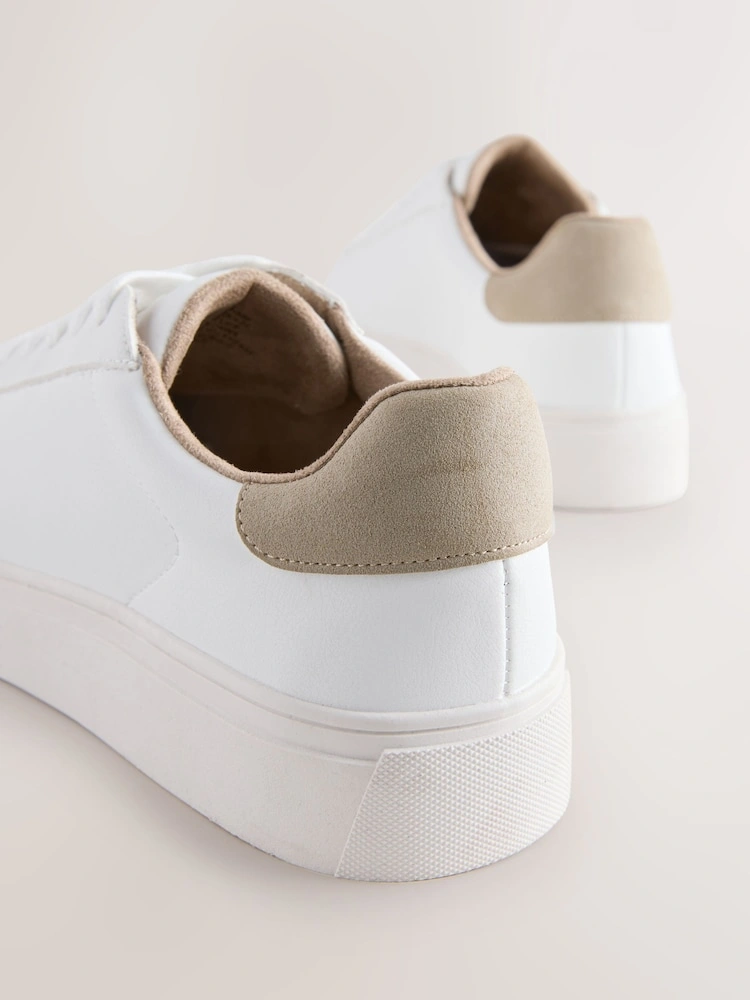 White Minimalist Casual Trainers image 3