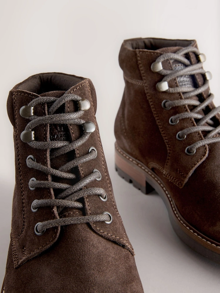Brown Leather Lace-Up Boots image 3