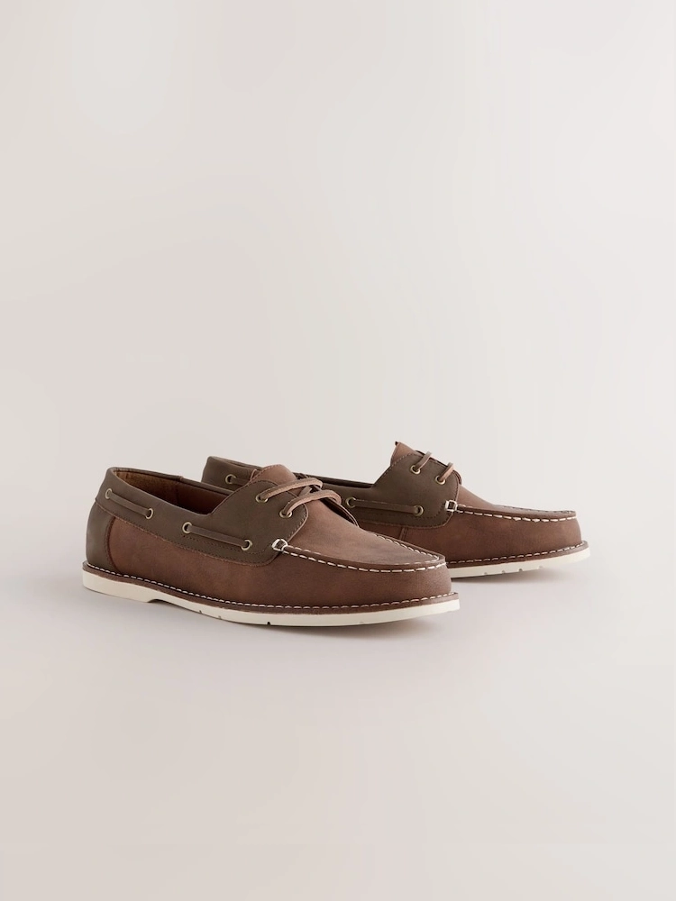 Tan Brown Coastal Boat Shoes