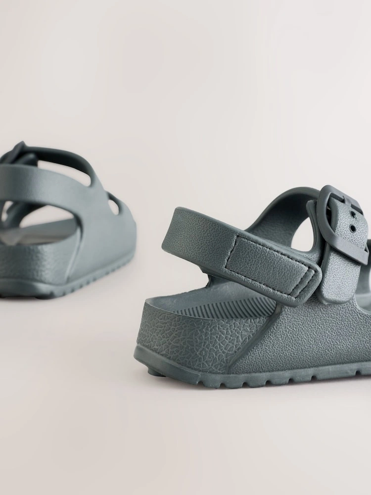 Charcoal Grey Double Buckle EVA Sandals (Ankle Strap) image 5