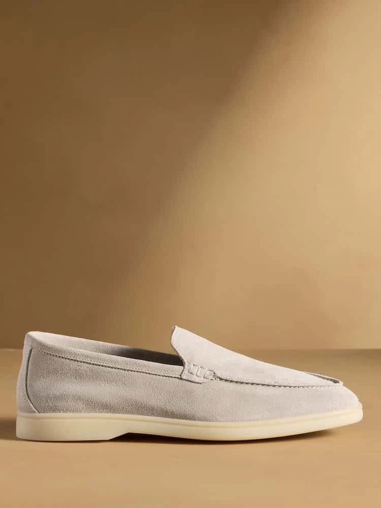 Taupe Suede Soft Slip-On Loafers image 6
