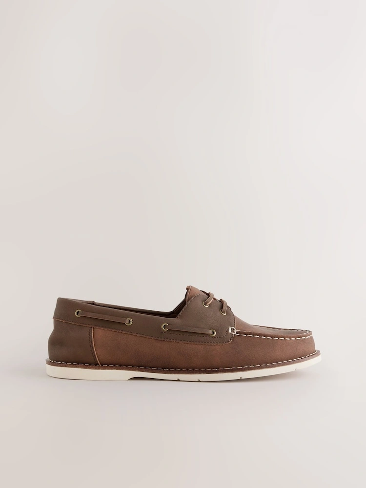 Tan Brown Coastal Boat Shoes image 2