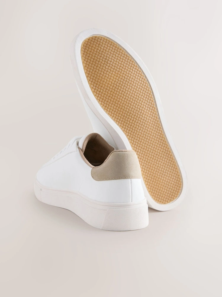 White Minimalist Casual Trainers image 4