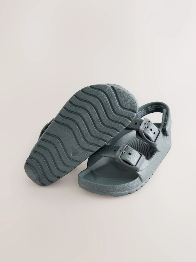 Charcoal Grey Double Buckle EVA Sandals (Ankle Strap) image 4