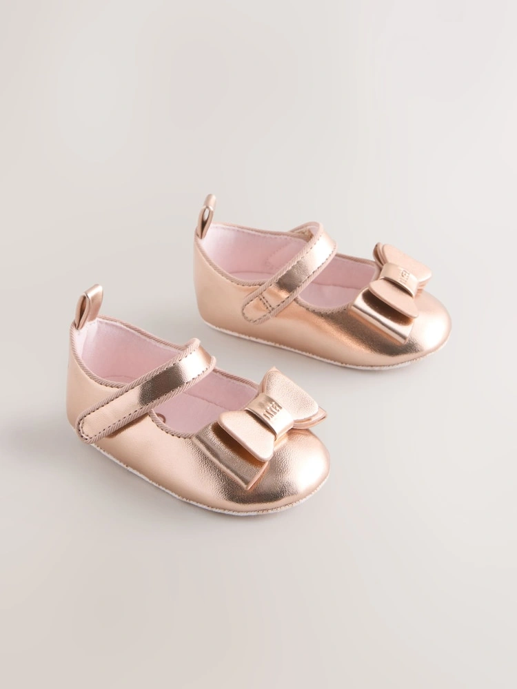 Rose Gold Bow Mary Jane Shoes