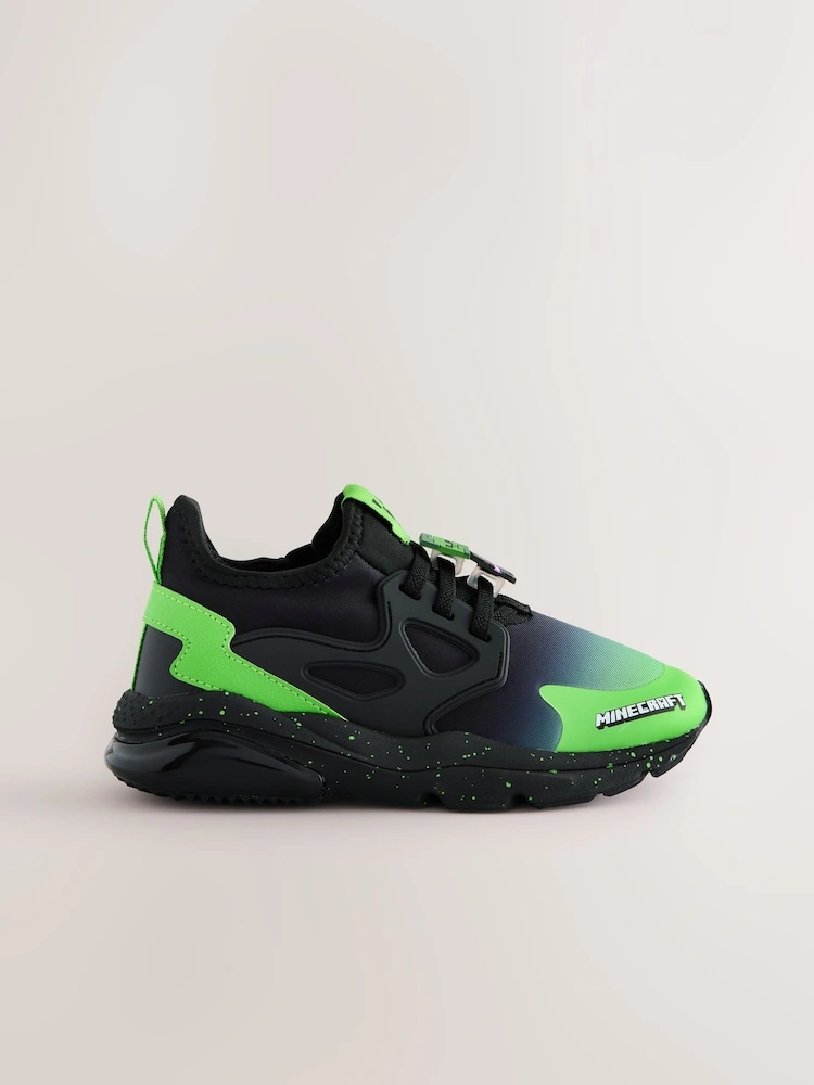 Black Minecraft Elastic Lace Trainers image 5