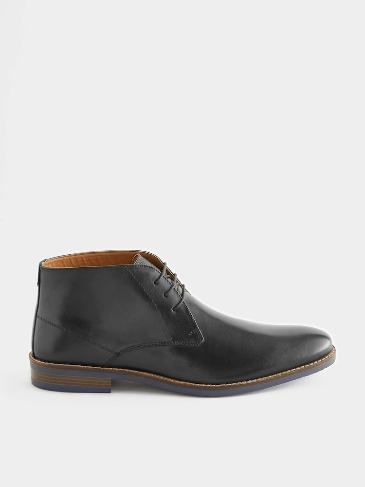 Black Leather Chukka Boots image 2