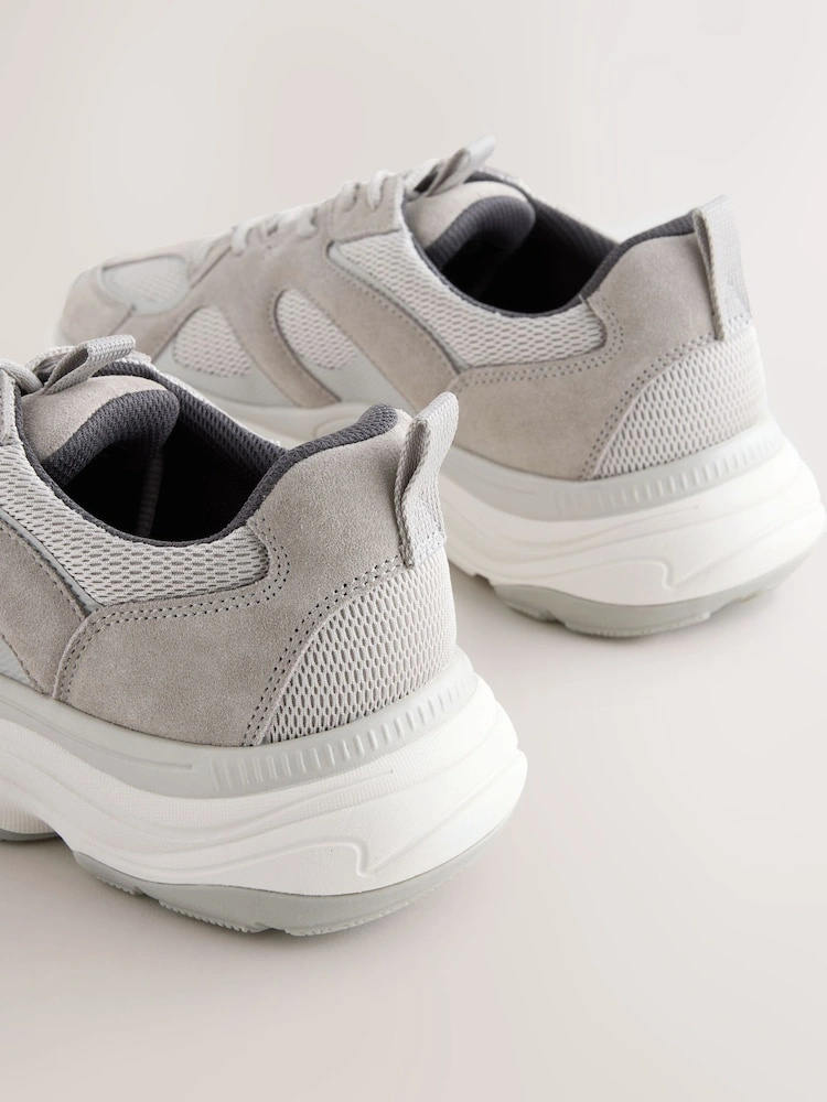 Grey Suede Trim Chunky Sole Runners image 4