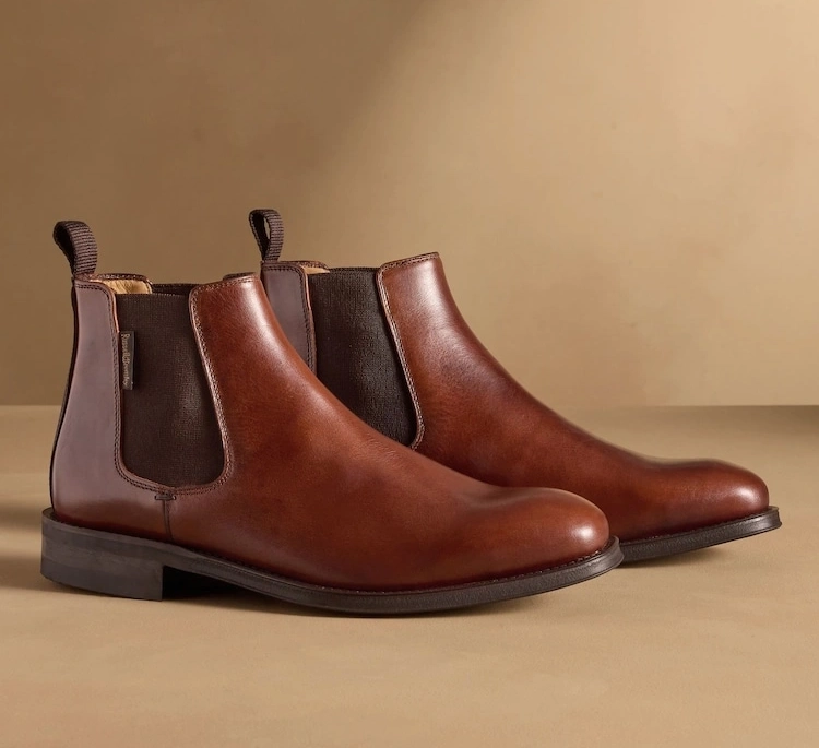 Dark Tan Suede Chelsea Boots