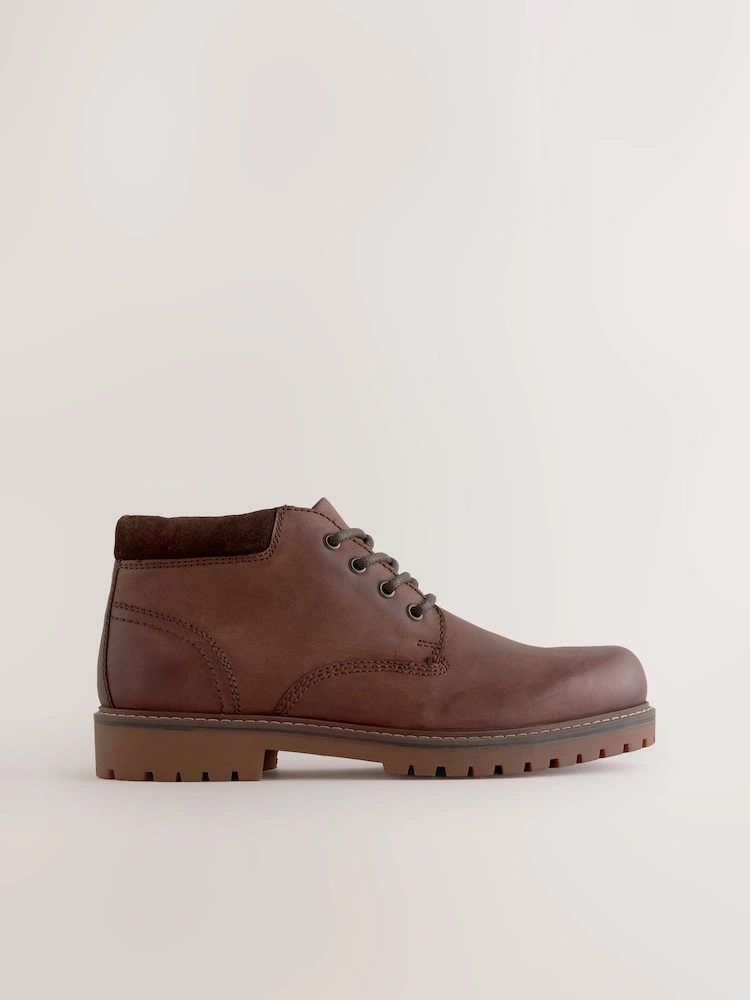 Brown Rugged Leather Ankle Boots image 5