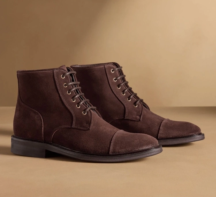 Brown Suede Lace-Up Ankle Boots