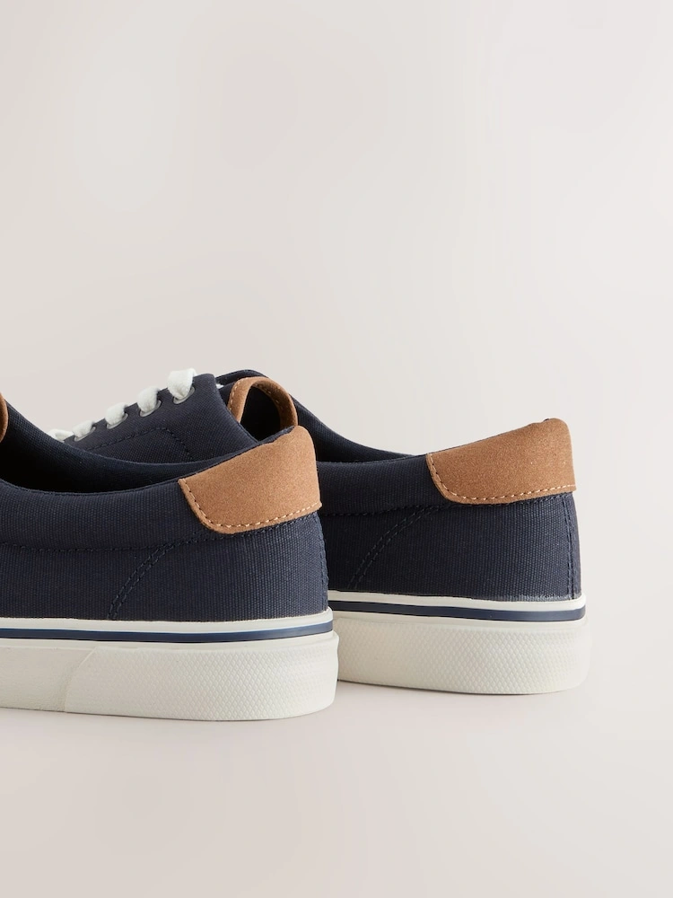 Navy Canvas Comfort Trainers image 4