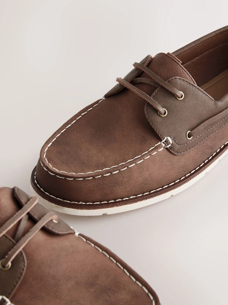 Tan Brown Coastal Boat Shoes image 4