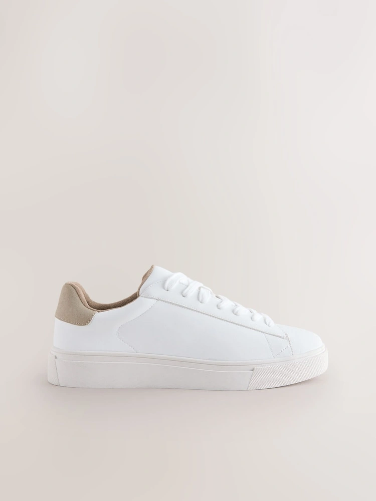 White Minimalist Casual Trainers image 5