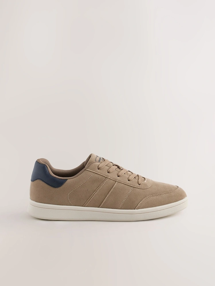 Neutral Suedette Lace-Up Chunky Trainers image 5