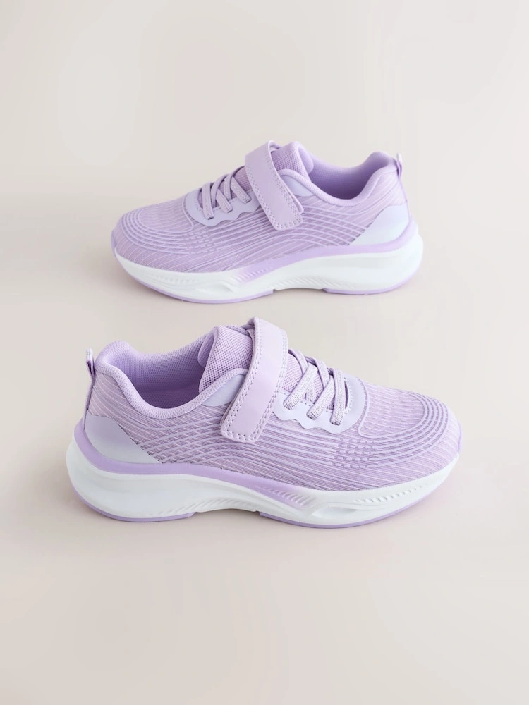 Lilac Elastic Lace-Up Sports Trainers (Standard Fit)