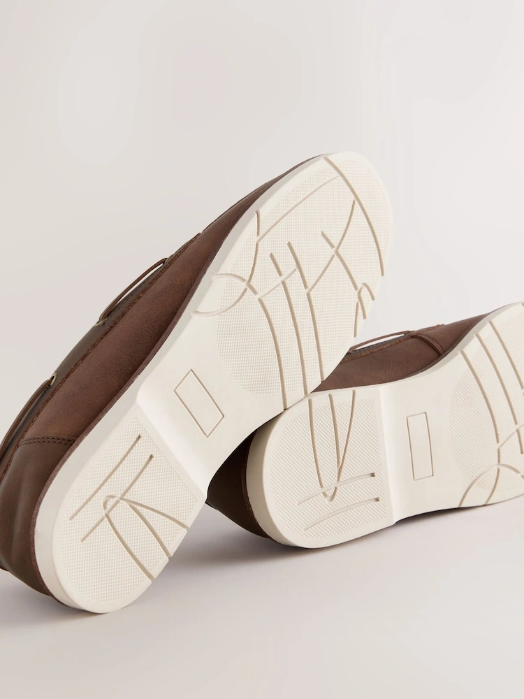 Tan Brown Coastal Boat Shoes image 3