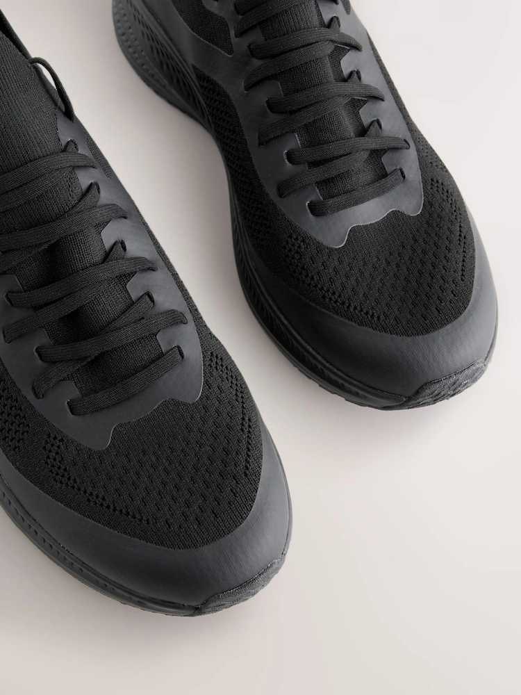 Black Flyknit Elastic Lace Trainers image 3