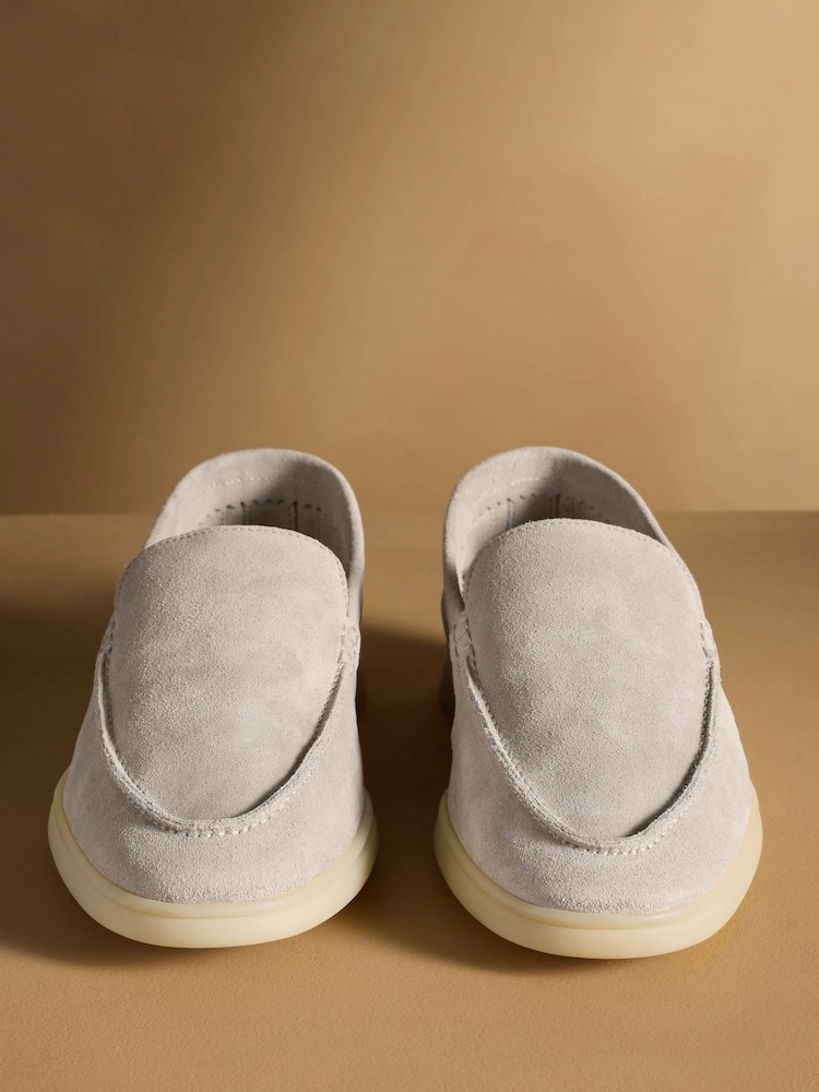 Taupe Suede Soft Slip-On Loafers image 2