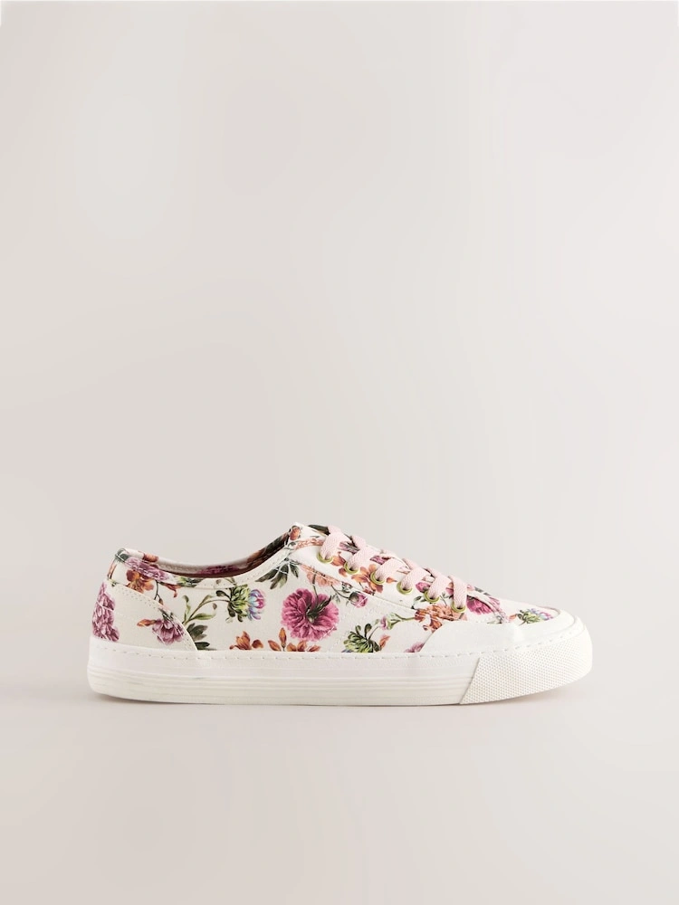 Floral Canvas Lace-Up Trainers image 4