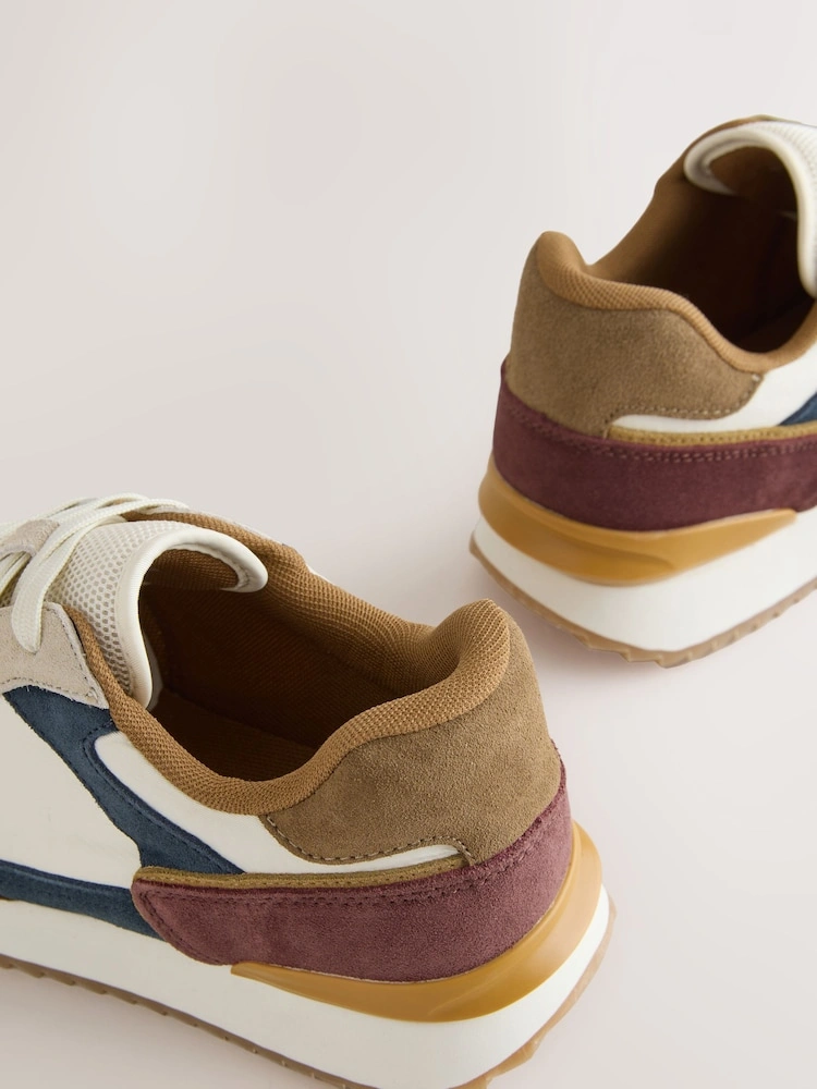 Multi-Colour Suede Trim Panelled Trainers image 3