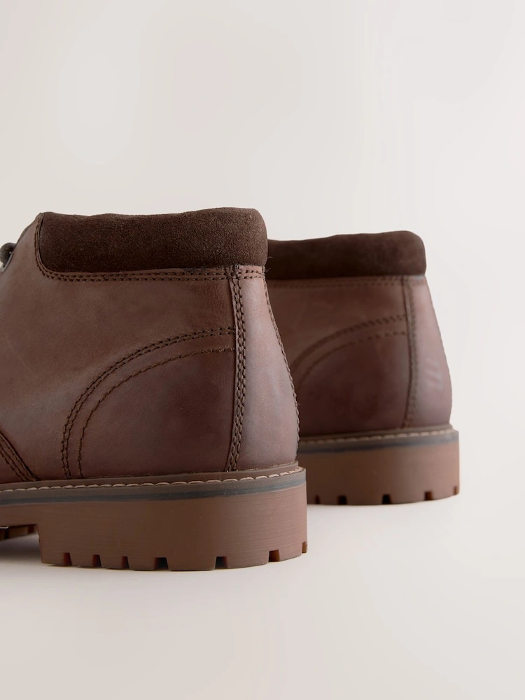 Brown Rugged Leather Ankle Boots image 3