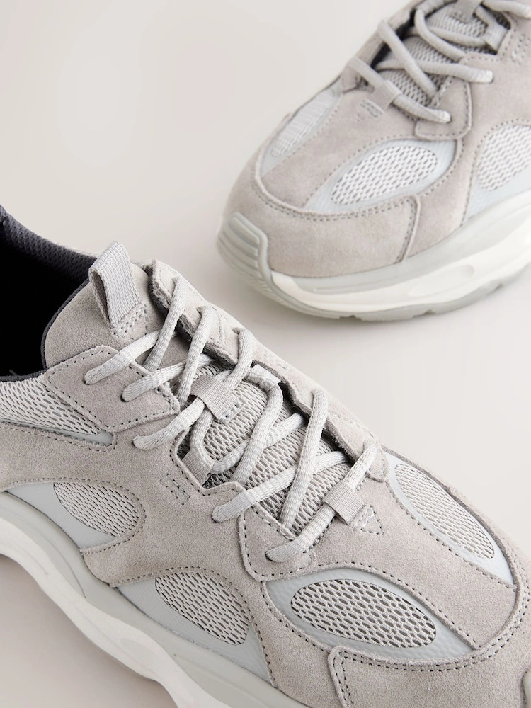 Grey Suede Trim Chunky Sole Runners image 3