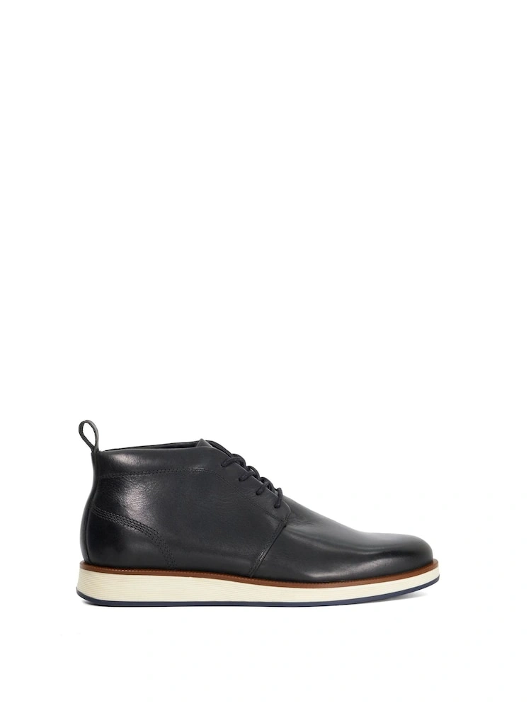 Black Leather Hybrid Lace-Up Boots image 4