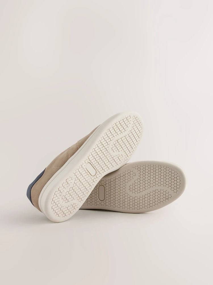 Neutral Suedette Lace-Up Chunky Trainers image 2