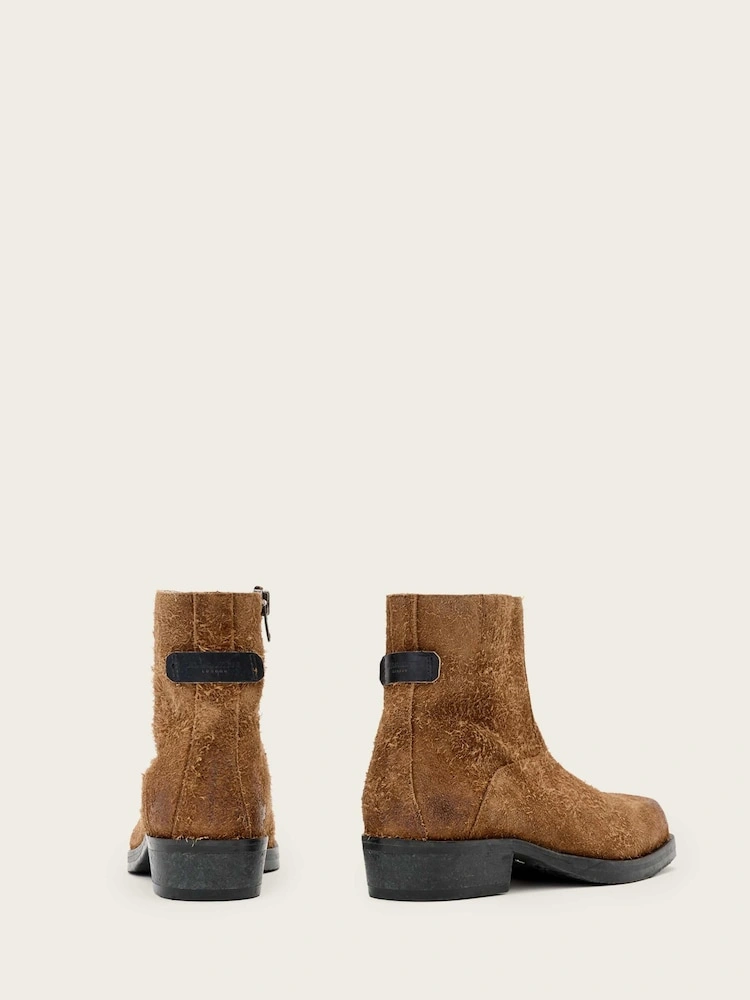 Brown Square Toe Western-Inspired Boots image 5