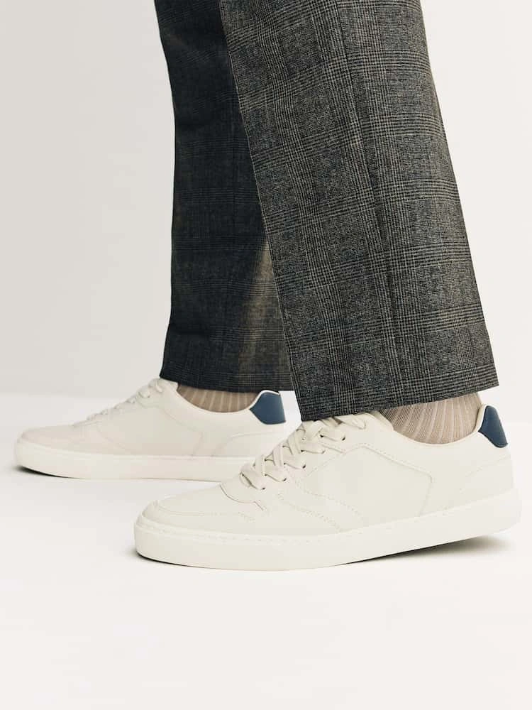 Neutral Low-Profile Lace-Up Trainers image 5