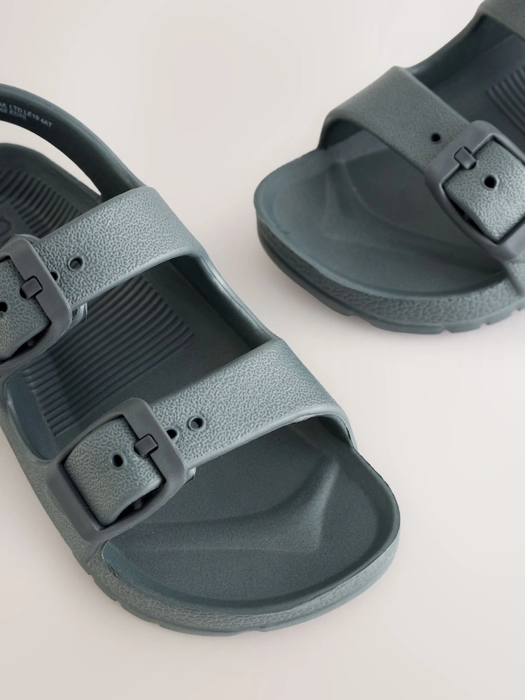 Charcoal Grey Double Buckle EVA Sandals (Ankle Strap) image 2